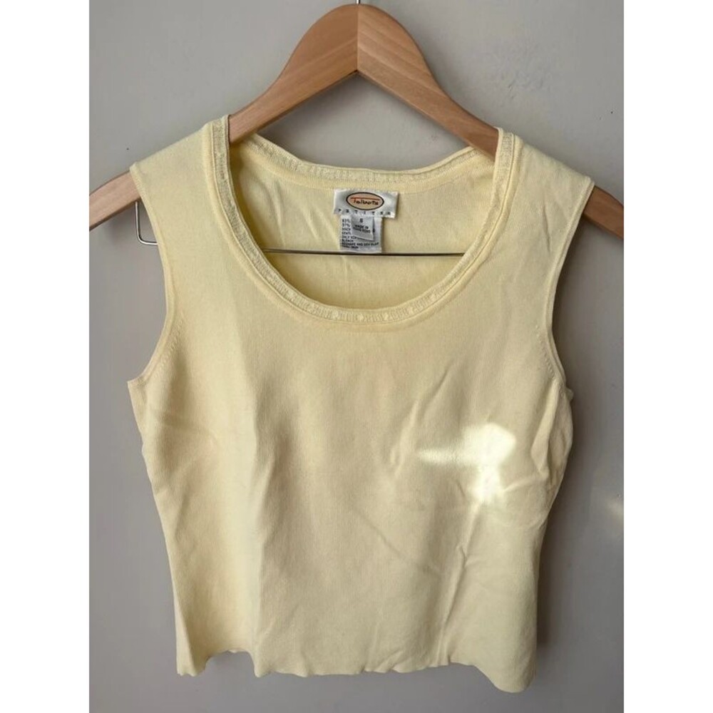 Talbots Petites Cream Stretch Knit Tank Top Small